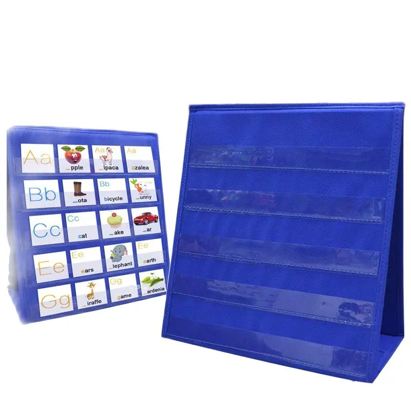 Настольная карманная диаграмма для обучения Двусторонняя Самостоятельная складная доска для классных букв и студентов