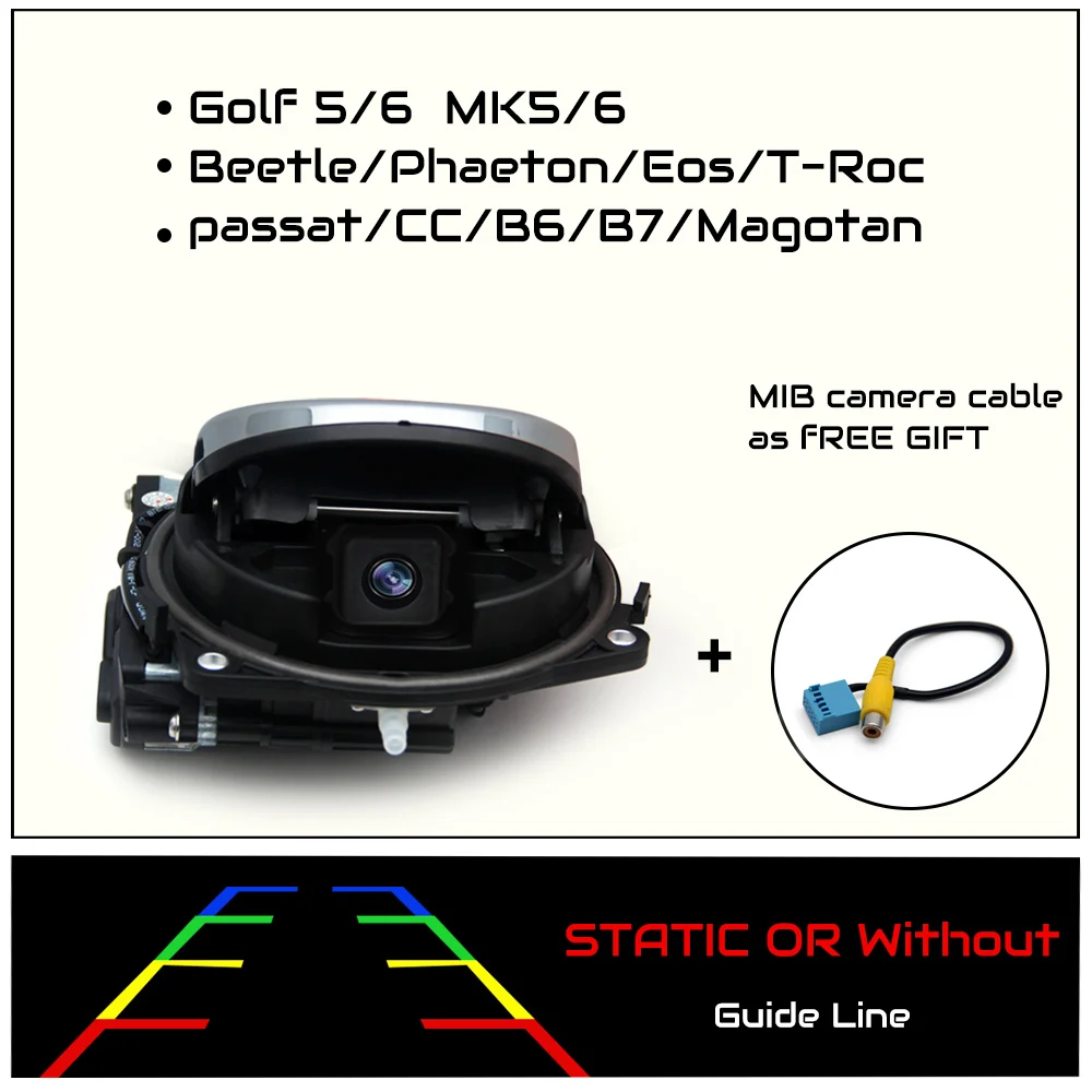 RCA Golf B67 Static Trunk Handle Logo Trajectory Reverse Camera Badge HD Dynamic Rear Camera For VW golf 5 6 7 Polo 6R GTI B6 B7 B8 passat CC Eos - Название цвета: RCA Golf B67 Static