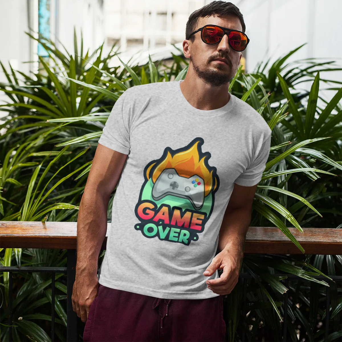 Мужская игра более 2 аниме Онлайн-игры Уникальная Классическая рубашка с круглым