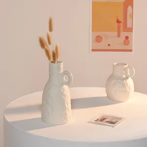 Белая керамическая ваза сушеные цветы маленькая свежая гостиная Цветочная композиция Звездная спальня гостиная украшение для дома украшения