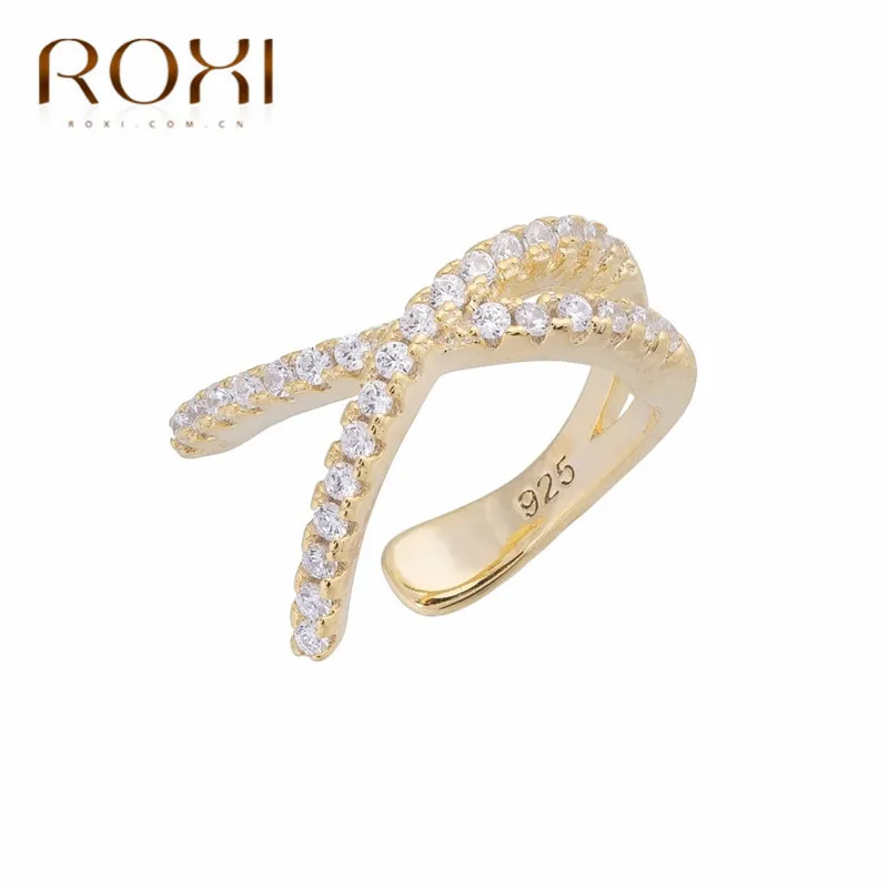 Женские сережки ROXI 925 пробы серебряные с перекрестными ушками не пирсинг