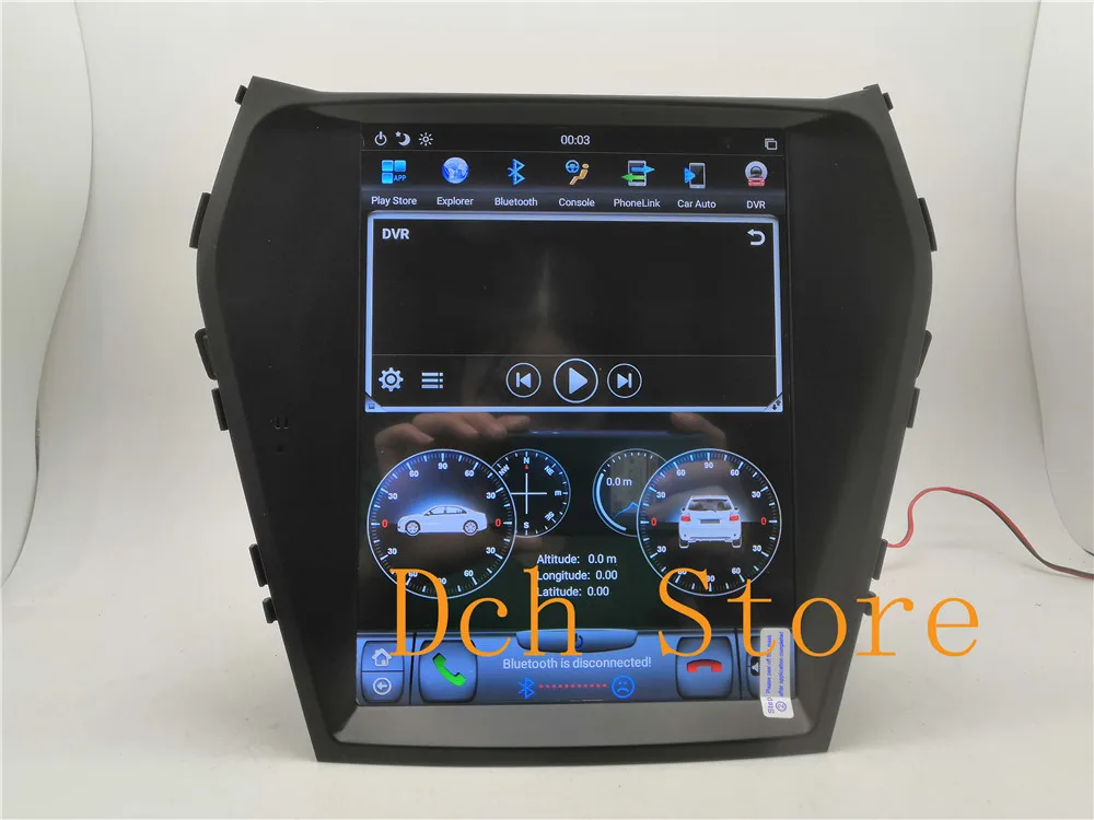 10,4 ''Tesla стиль Android 8,1 автомобильный DVD gps плеер для hyundai santa Fe Ix45 2013 PX6 CARPLAY ips