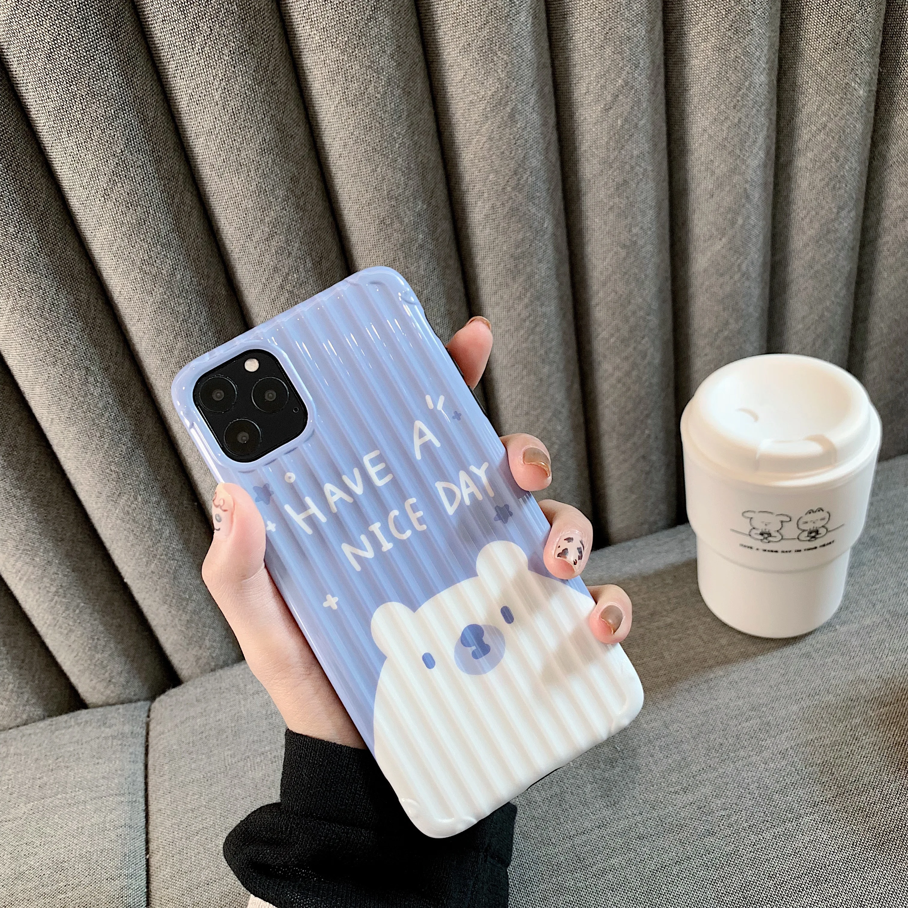ORYKSZ 3D чехол для телефона с мультяшным медведем iphone 11 Pro Max s XS X XR 6 S 7 8 Plus мягкая