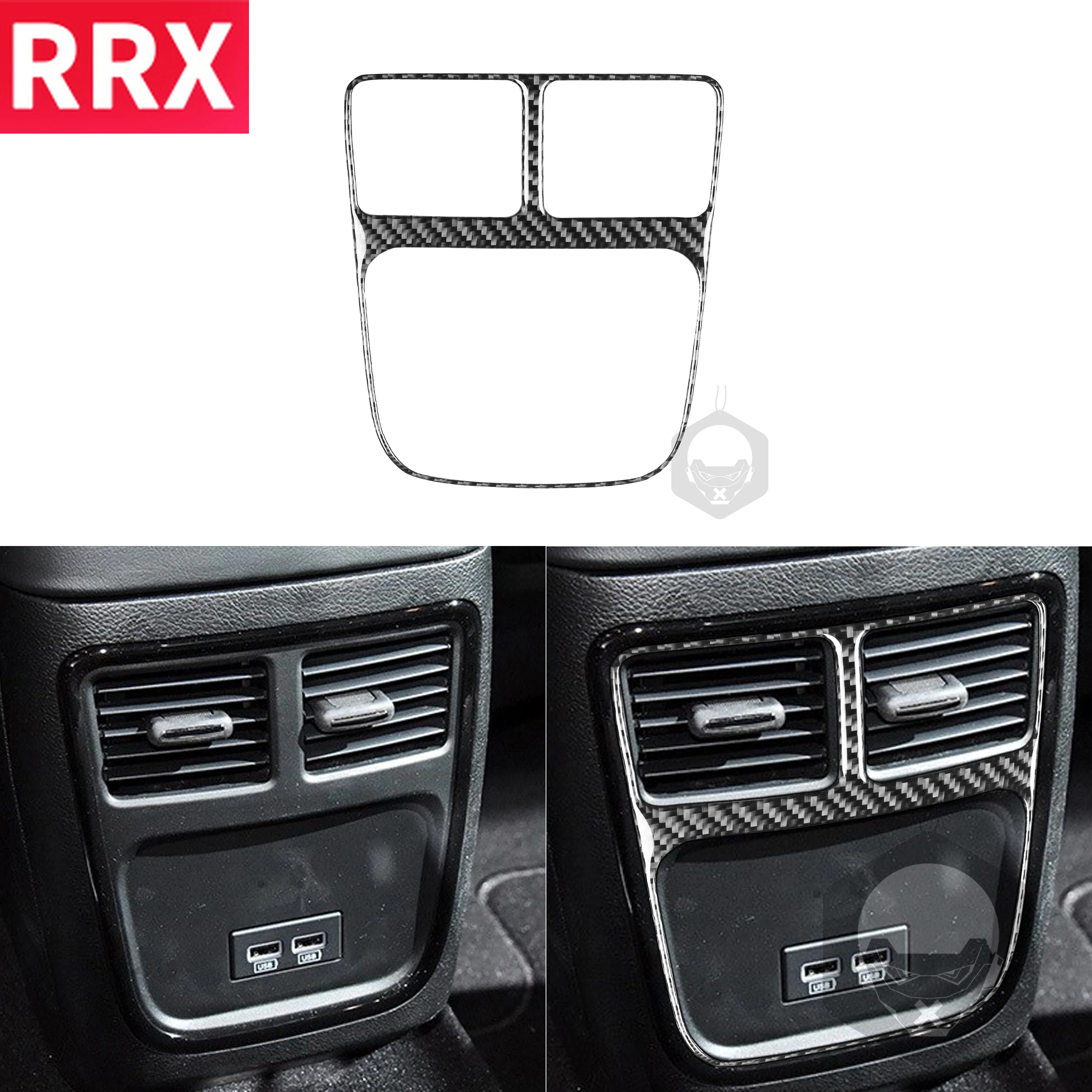 

RRX для Dodge Charger LD 2015 + 3D интерьерная задняя крышка из углеродного волокна с USB-разъемом для вентиляционного отверстия декоративная крышка-Накл...
