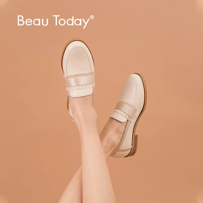 Женские лоферы с кисточками BeauToday Повседневные слипоны из телячьей и шелковой