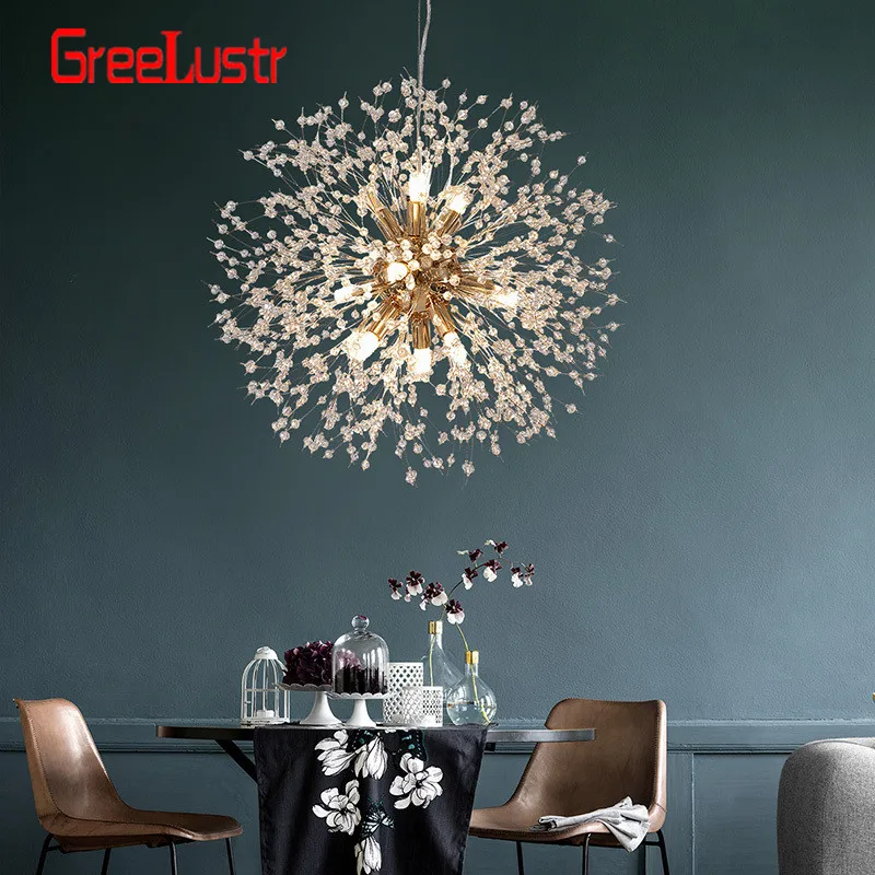 Светодиодная люстра в скандинавском стиле с изображением одуванчика Подвесная