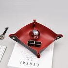 Поднос для хранения из кожи для гостиной, спальни, косметики, складной ящик для хранения ювелирных изделий, кошельки для ключей, лоток из искусственной кожи