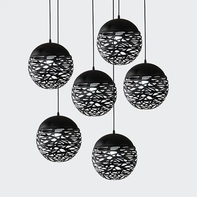 

Retro industrial style hollow carved chandelier personality creative led restaurant modern living room bedroom shop bar lighting