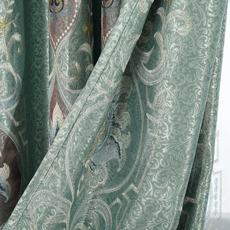 Color 1 Cloth Европейские Роскошные жаккардовые вышитые шторы rideau оккультантные шторы для гостиной, спальни, пользовательские гостиничные шторы M115#4 - Цвет: Color 1 Cloth
