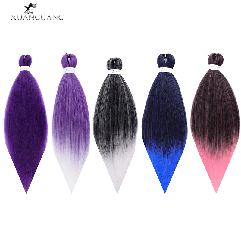 XUANGUANG 26 дюймов Синтетические волосы африканские накладные на крючке затененные