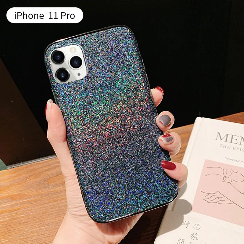 Блестящий чехол для iphone 11 Pro Max Чехол С Откидывающейся Крышкой XS XR X 6 6S 7 8 Plus |