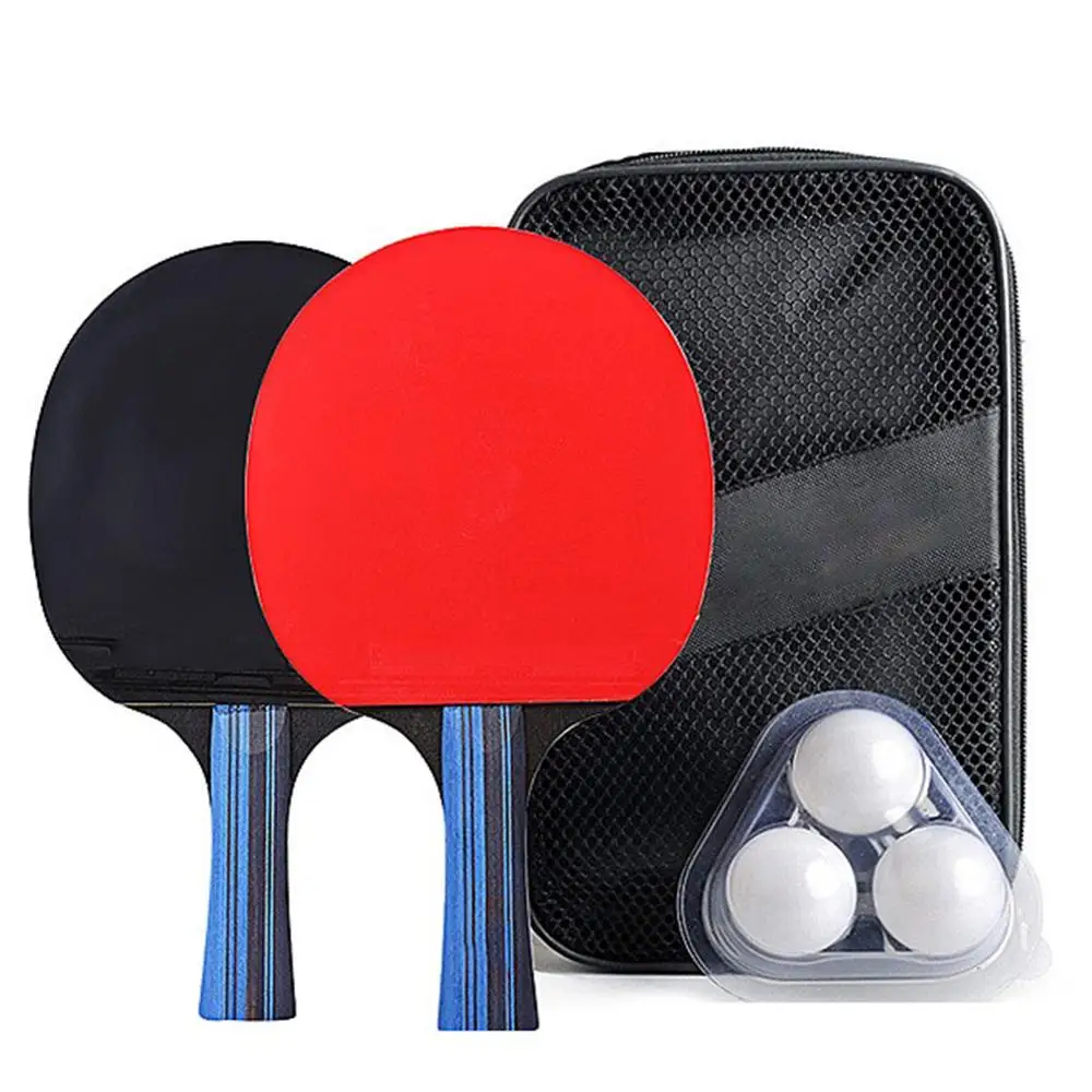 A Pair Pingpong Bat Professional Table Tennis Sports Ping Pong Racket Paddle Bat+3PCS Balls Bag Set | Спорт и развлечения