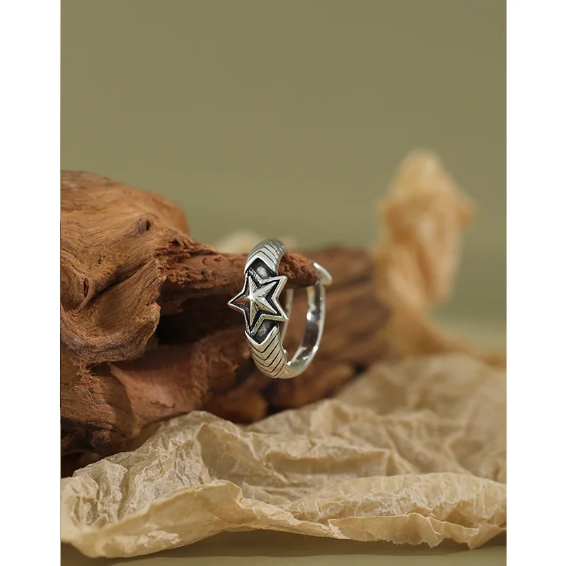 

Женское кольцо с пятиконечной звездой, серебро 925 пробы