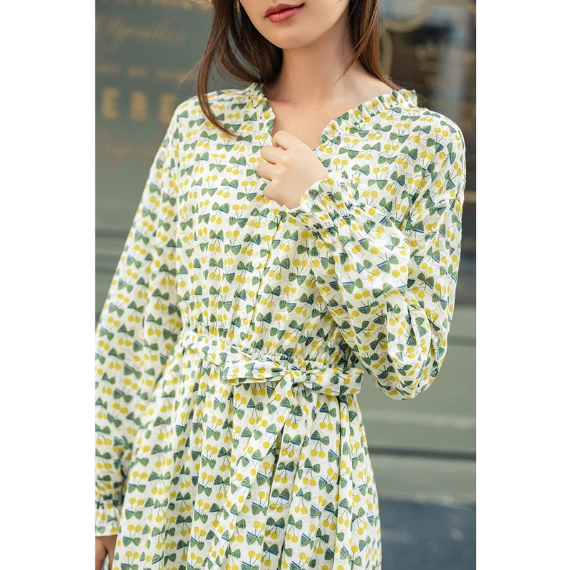 Женское платье с длинным рукавом и бантом INMAN Новое поступление осени 2020|Женские