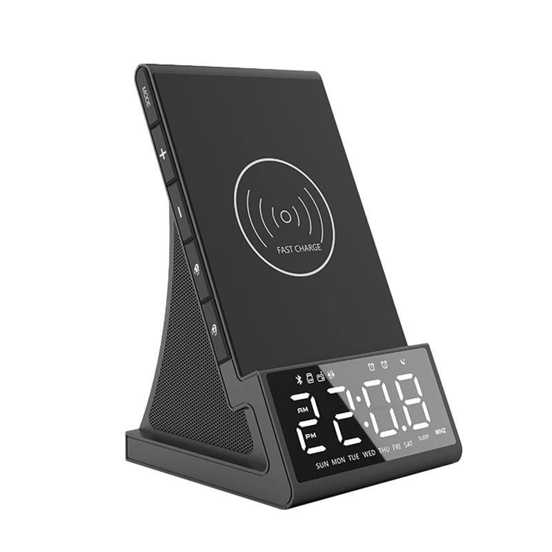 

Bluetooth 10 Вт быстрая Беспроводная колонка зарядка с зарядной док-станция Fm радио USB светодиодный Будильник штепсельная вилка стандарта США