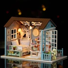 Миниатюрный Кукольный мини-домик сделай сам, набор ручной работы, модель кукольного домика сделай сам, детская игрушка со светодиодсветильник, подарки для детей