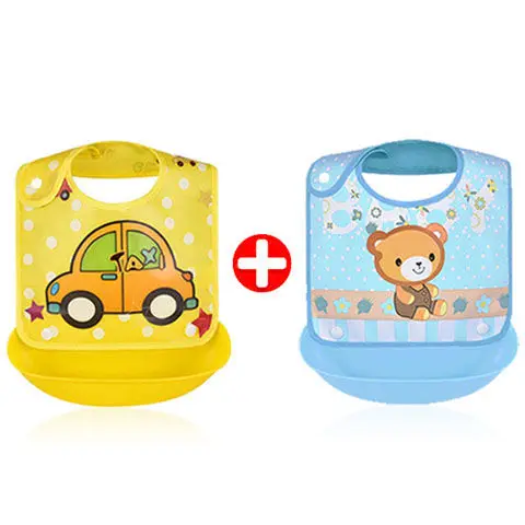 Нагрудник детский хлопковый непромокаемый с мультяшным принтом От 0 до 3 лет |