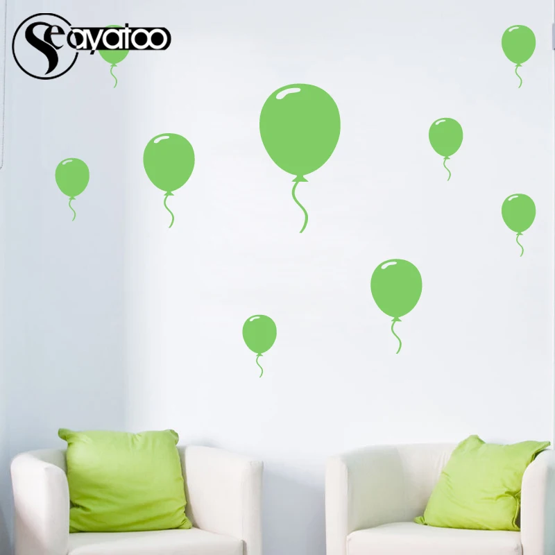 

9pcs Cartoon Balloons Vinyl Wall Decal Sticker Kids Playroom Nursery Home Decor