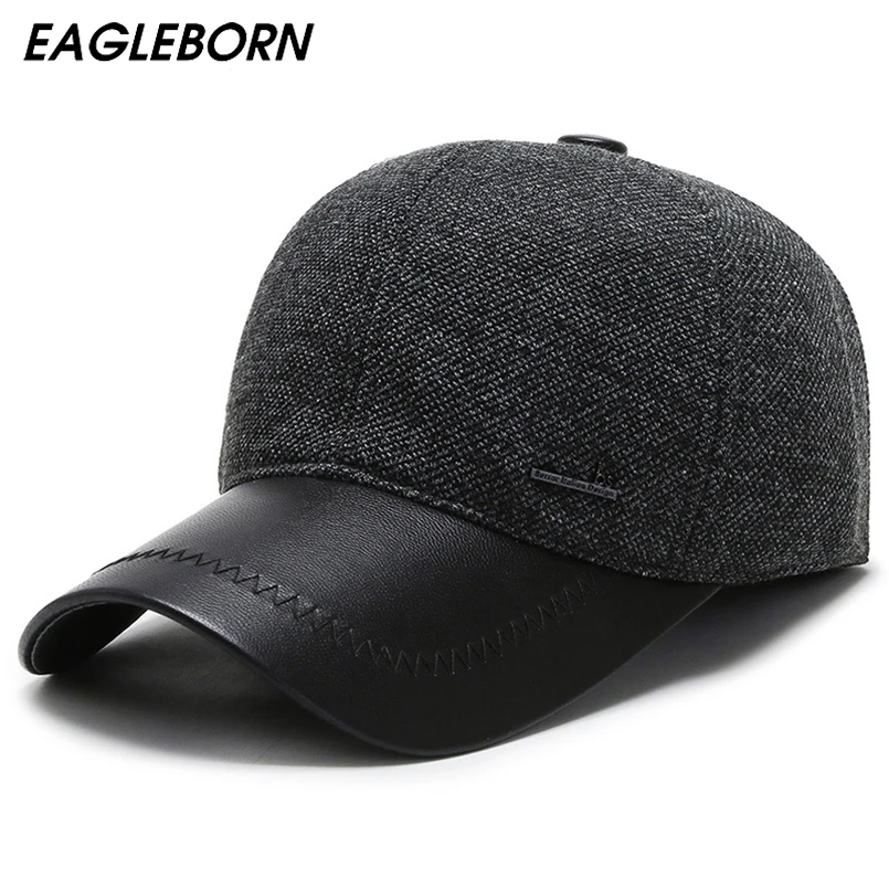 Новая зимняя мужская бейсболка классические снепбеки шапка для папы теплая