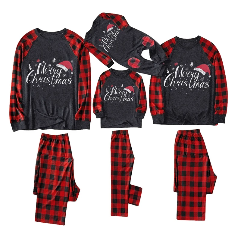 

Classic Christmas Family Matching Pajamas Sets Dad Mom Kid Baby Cartoon Printed Long Sleeve Sleepwear Homewear Sets Clothes