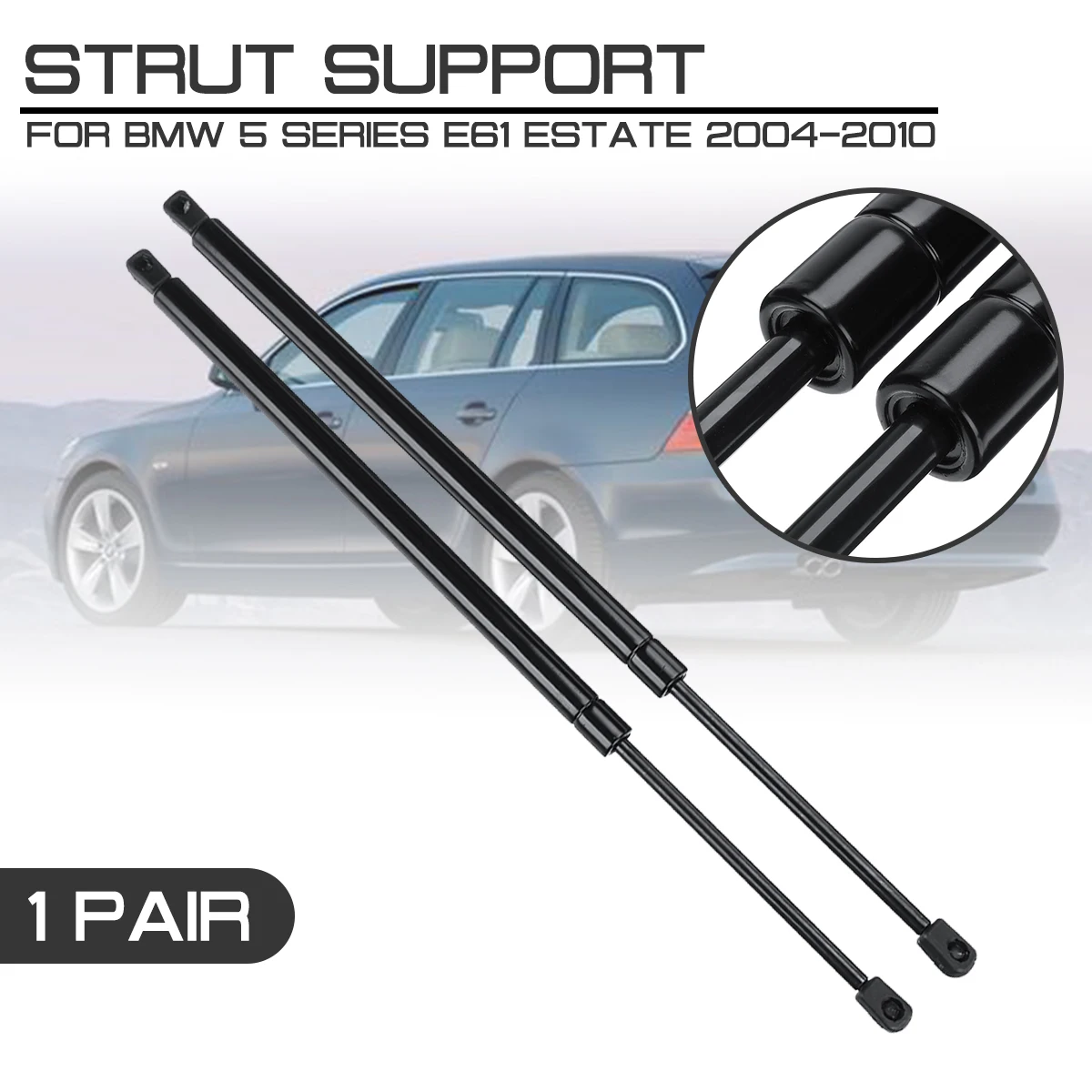 Rear Trunk Tailgate Gas Spring Shock Lift Struts Strut Support Rod Arm Bars Bracket For BMW 5 Series E61  Estate 2004-2010