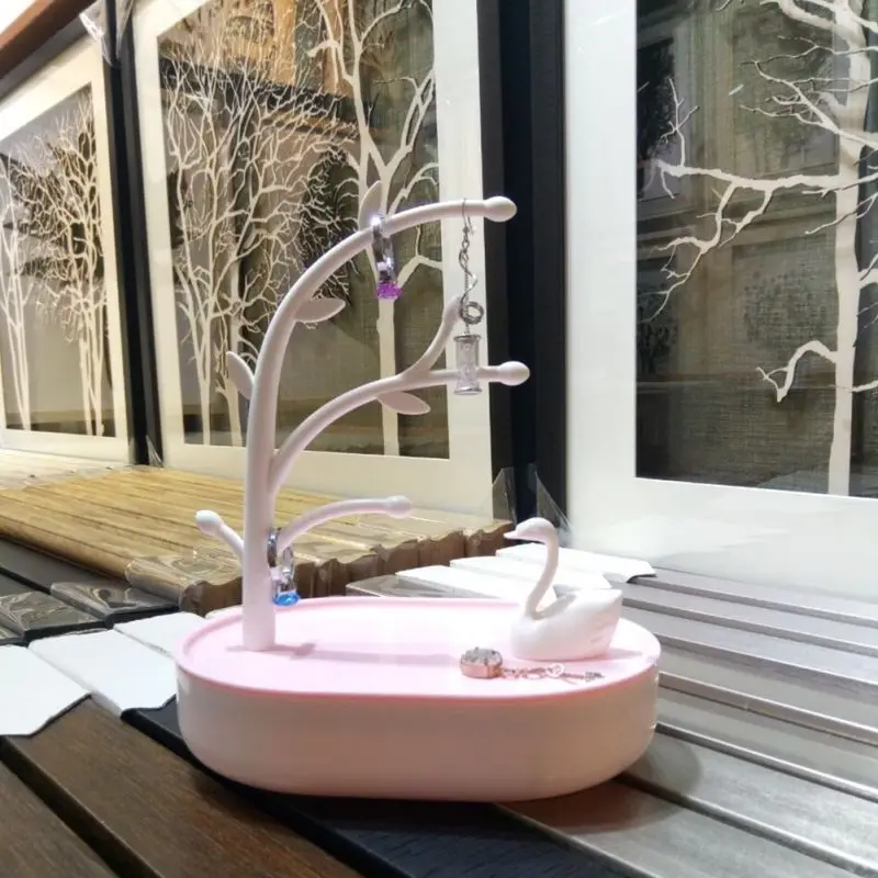 Подставка для хранения ювелирных изделий в виде лебедя и дерева - купить по