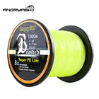 Angryfish 1000 метров 8x плетеная рыболовная леска 8 цветов, износостойкая супер полиэтиленовая леска