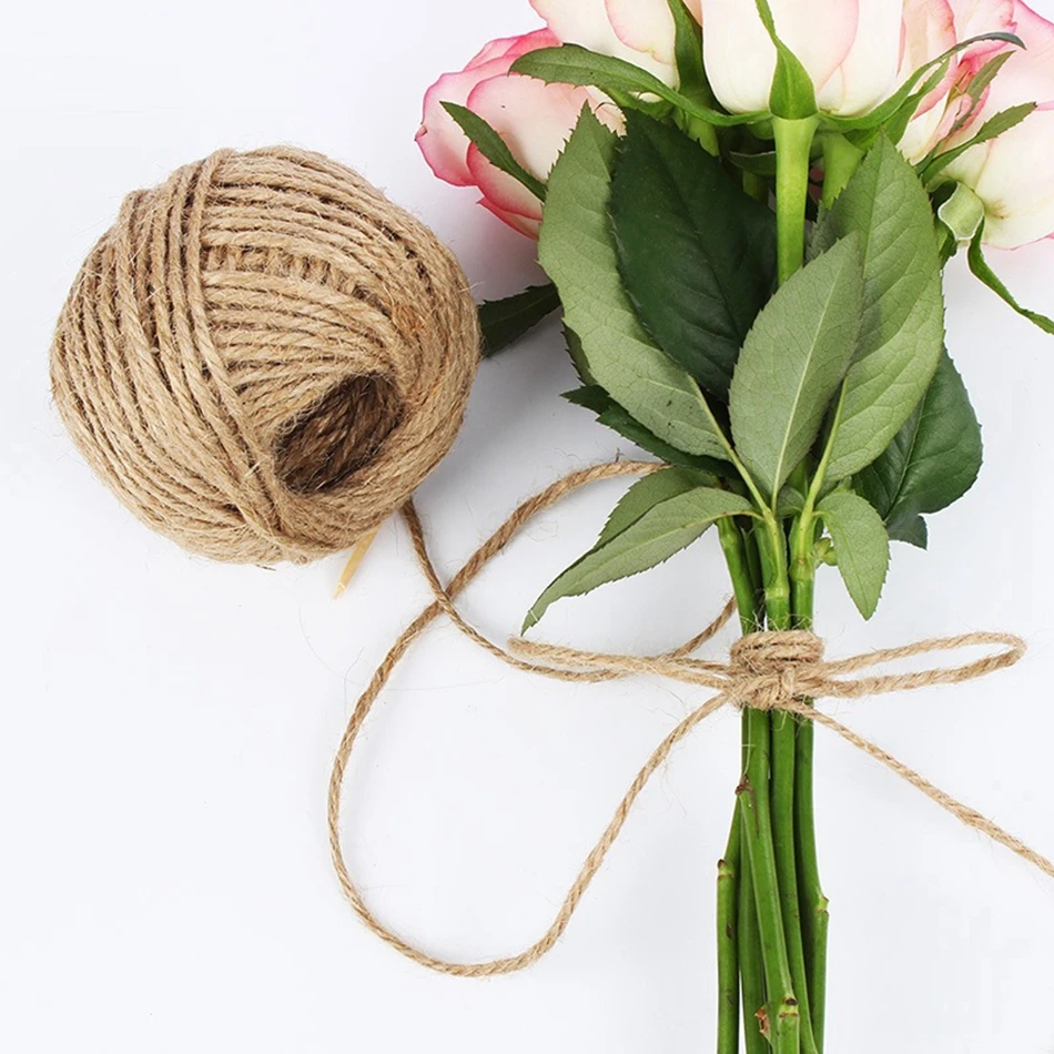 

30Meter Natural Jute Rope Hemp Cord Twine Home Wedding Decoration Burlap Ribbon Handwork Gift Christmas Birthday Party Wrapping