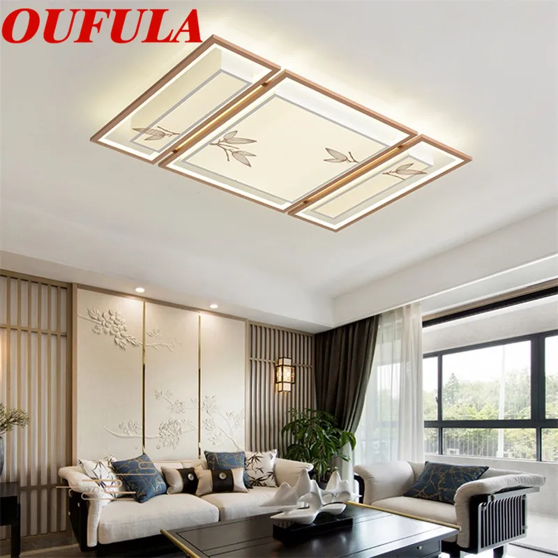 

OULALA Bamboo Leaves Ceiling Light Contemporary Home Suitable For Living Room Dining Room Bedroom