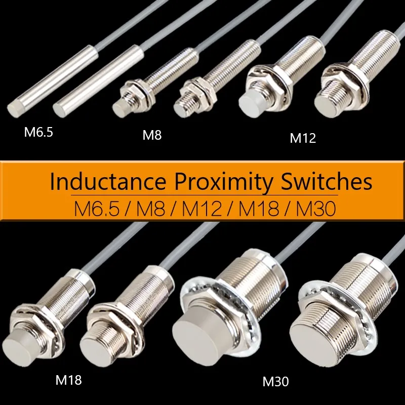 

Stainless Steel M6.5 Inductive Sensor Switch without Thread NPN PNP 3Wires Proximity Switches NO NC 1mm 2mm 3mm 4mm 6mm