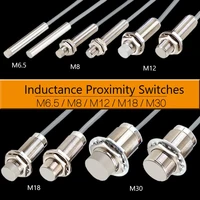 stainless steel m6 5 inductive sensor switch without thread npn pnp 3wires proximity switches no nc 1mm 2mm 3mm 4mm 6mm