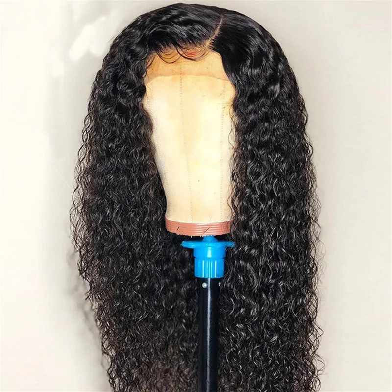 26Inch Long Curly Synthetic Lace Front Wig Glueless 13x4 Lace Wigs For Black Women With Baby Hair Daily Wear Wigs 180%Density