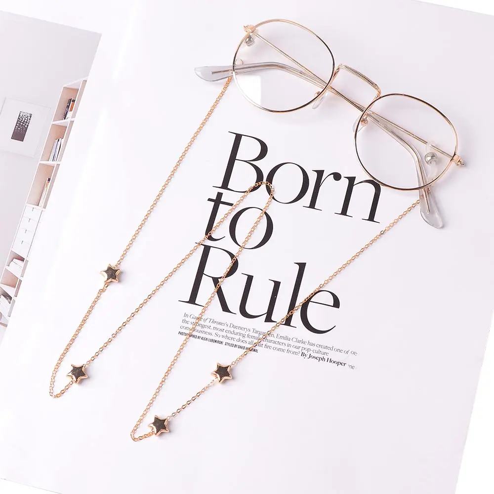 Цепочка для очков женская с подвеской ажурный шнур чтения со звездами держатель