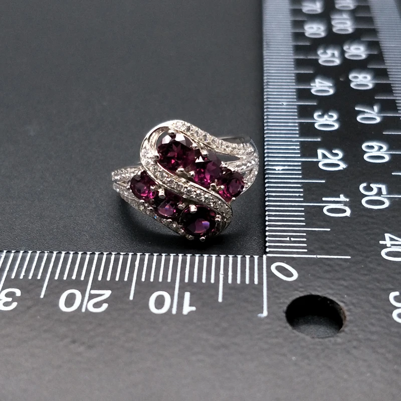 Кольцо из родолита с натуральным драгоценным камнем кольцо стерлингового