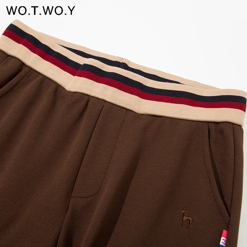 

WOTWOY Summer Casual Embroidery Knitted Shorts Women Loose Pocket Straight Shorts Female Plus Size Solid Knee Length Shorts Lady