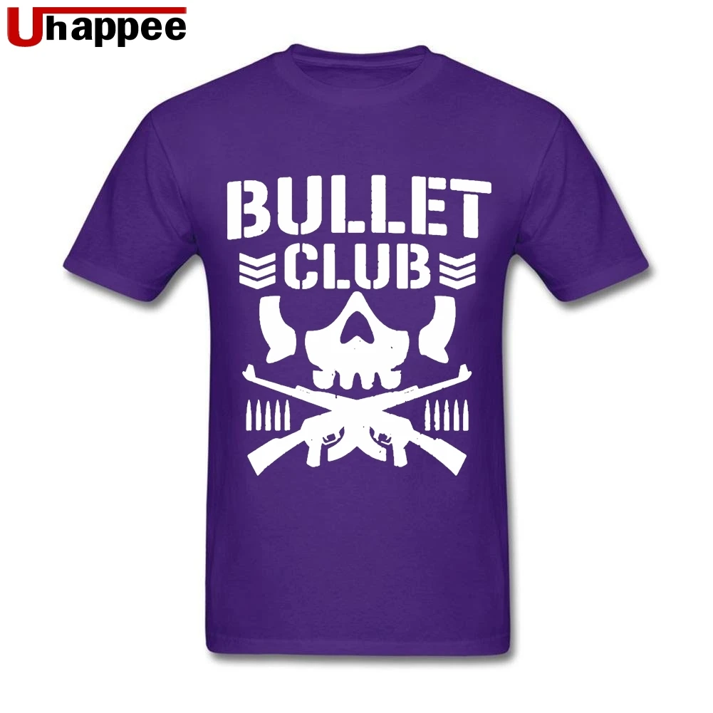 Брендовые футболки по индивидуальному заказу Bullet Club Guys с коротким рукавом и круглым вырезом Мягкие хлопковые рубашки для мужчин Boyfriend простой модный стиль - Цвет: Фиолетовый