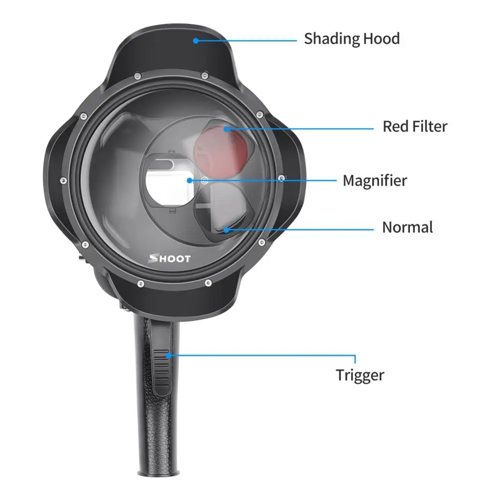 Купол для дайвинга водонепроницаемый чехол фильтр переключаемый купол GoPro Hero 5 6 7