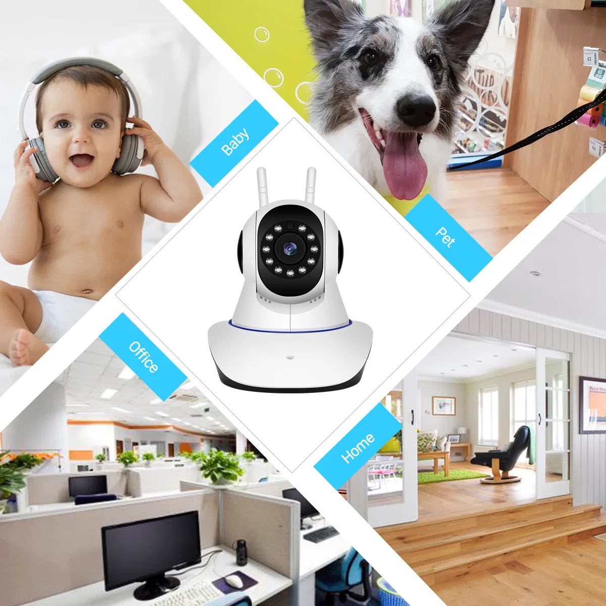 IR Night Vision15M Baby Monitor HD 1080P Wifi Wireless Home Security IP Camera Network CCTV Surveillance | Безопасность и защита