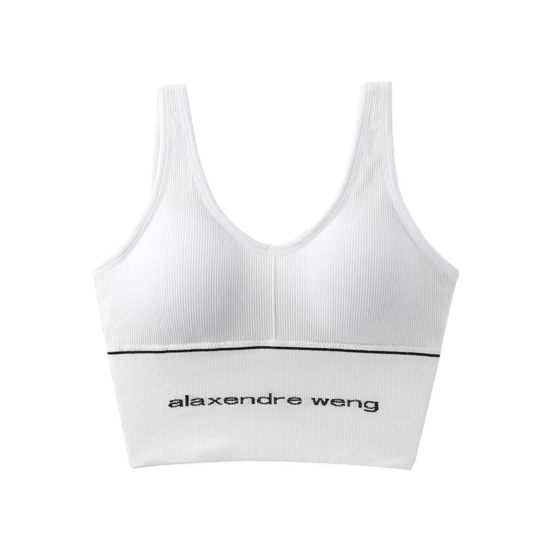 

No Steel Ring Beauty Back Hyuna Same Style Outer Wear Yoga Underwear Women's Cotton Widened Hem Belly Contracting Sports Bra