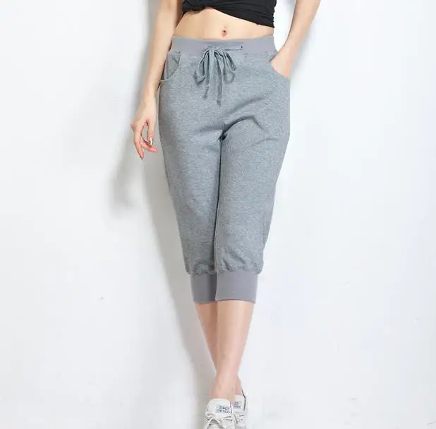 2020 свободные летние женские штаны шаровары длиной до икры размера плюс черные