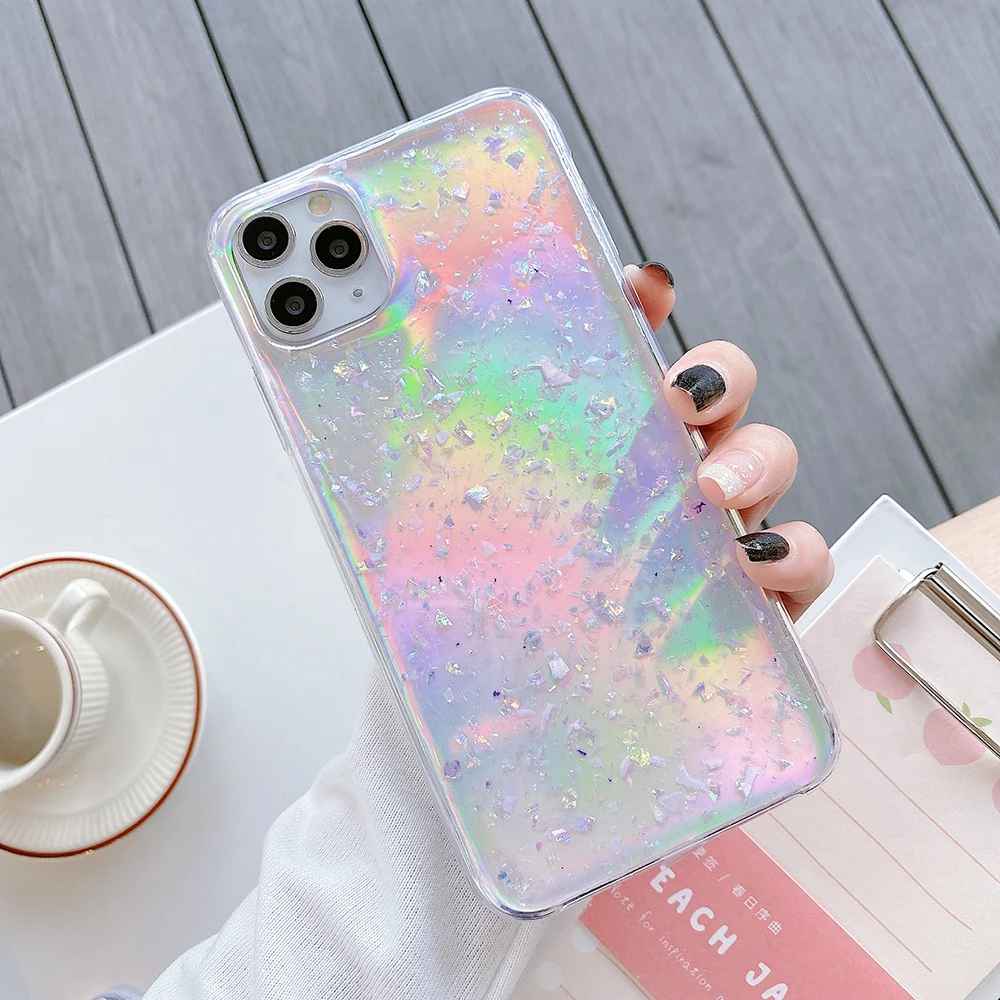 Роскошный блестящий чехол для телефона с лазерной мечтой IPhone 12 11 Pro Max XR XS 7 8 Plus X