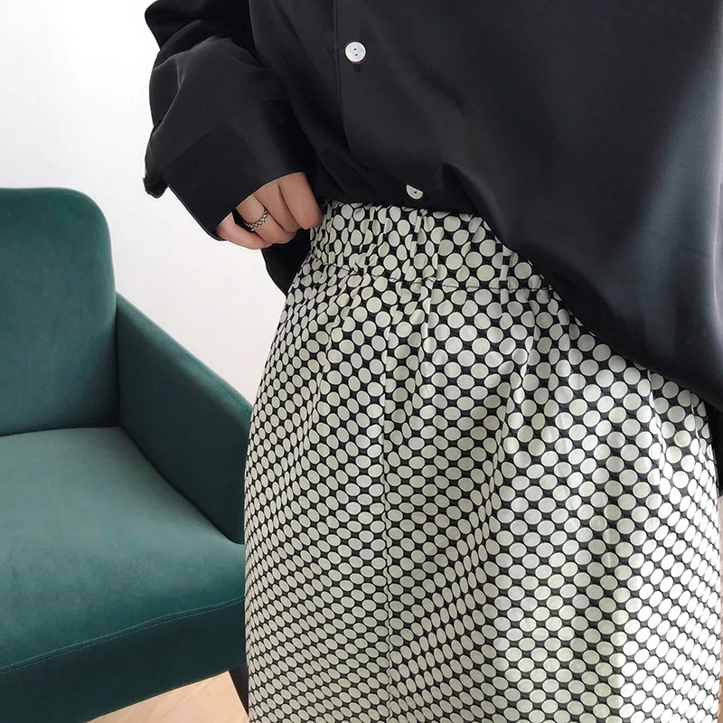 

Autumn Women Dot Skirt Elegant High Grade Loose Women Women SkirtsOffice Lady Korean Skirt Long Skirt Color Block