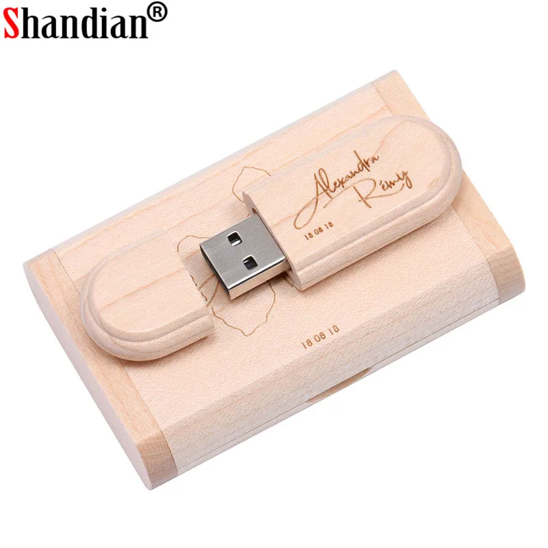 USB флеш накопитель SHANDIAN Maple деревянный 4 ГБ 8 16 32 64 1 шт.|USB флэш-накопители| |