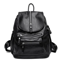 women backpack high quality soft leather fashion school backpacks female feminine casual large capacity vintage shoulder bags