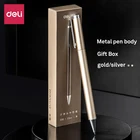 Металлическая Выдвижная гелевая ручка Xiaomi Deli 0,5 мм, черные чернила, нейтральные вращающиеся ручки для школы, офиса, ручка для письма, подписи, канцелярские принадлежности