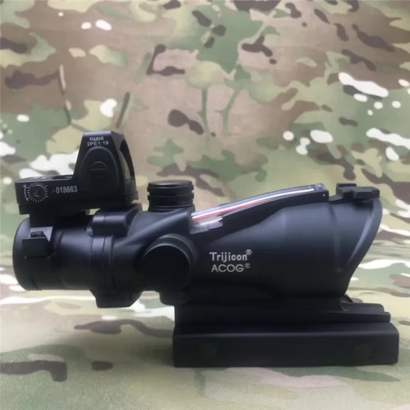 ACOG 4X32 оптика из настоящего Волокна Красная точка с подсветкой Стекло травление