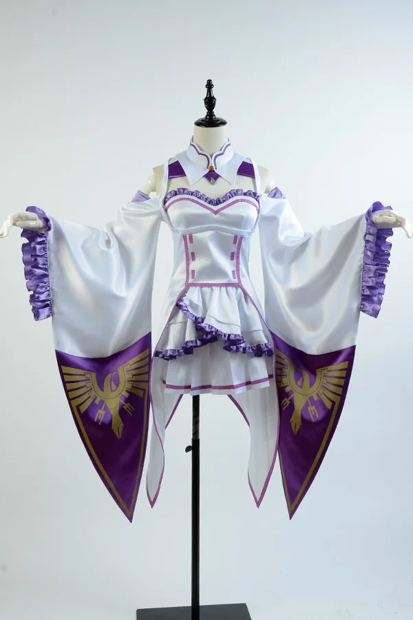 Re Zero Cosplay Life in a Different World from kara Hajimeru Isekai Seikatsu Emilia Costume Dress Women Girls |