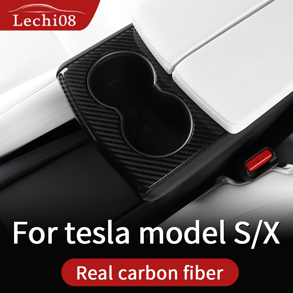 Подстаканник для tesla model s аксессуары x carbon 2018 интерьер из углеродного