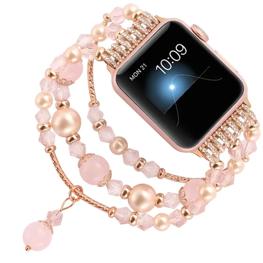 Ремешок звеньевой для часов Apple watch band SE 6 5 4 3 2 1 38 мм 44 женский браслет ручной