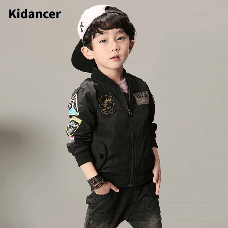 Новая детская бейсбольная куртка для мальчиков Черная с длинными рукавами